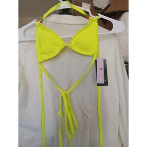 XXS Women's Beaded Wrap Triangle Bikini Top - Wild Fable™ Yellow